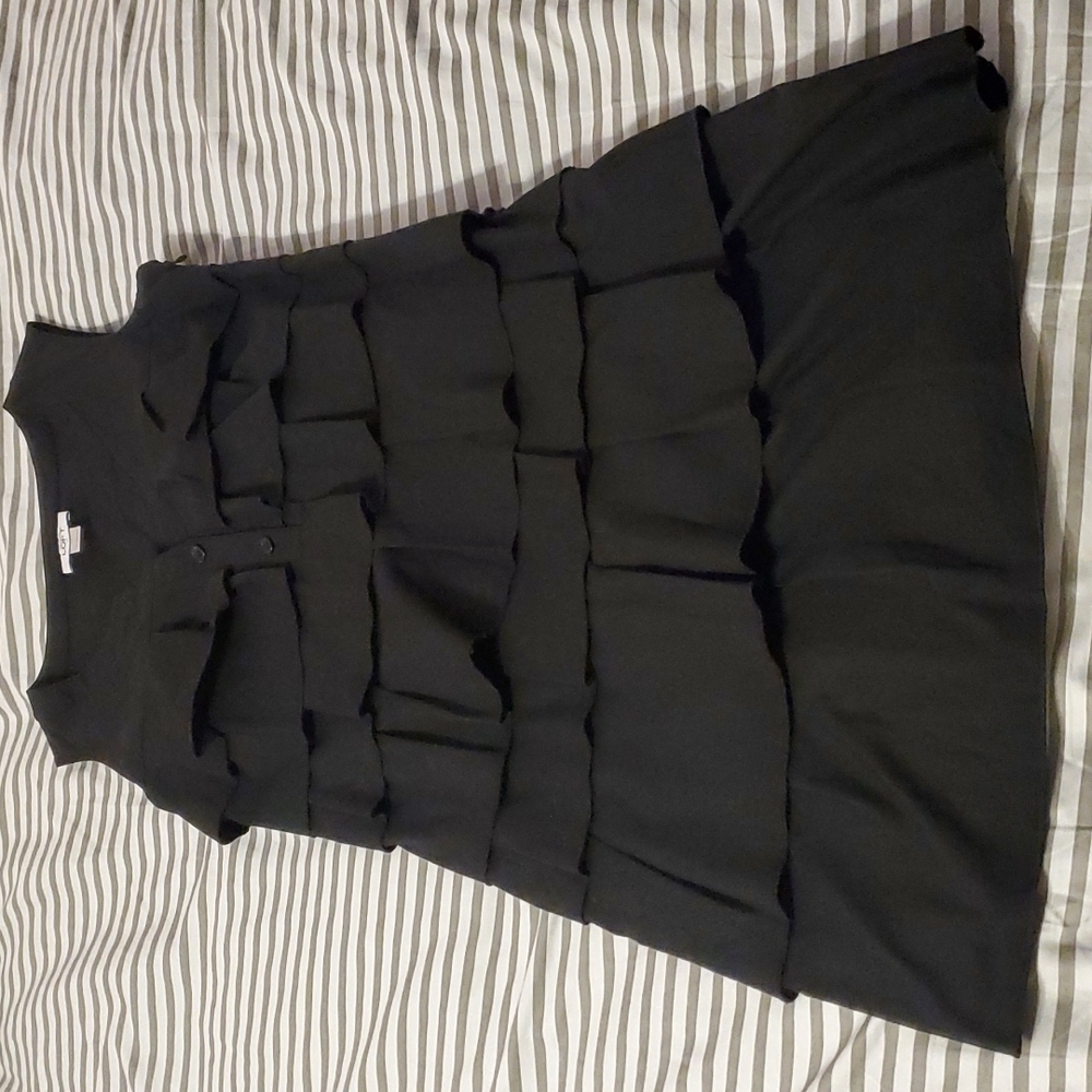 LOFT Ruffle Dress, Black, Size 4